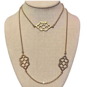 🤯5/$20🤯 NWT Matte Gold Tone Long Statement Necklace